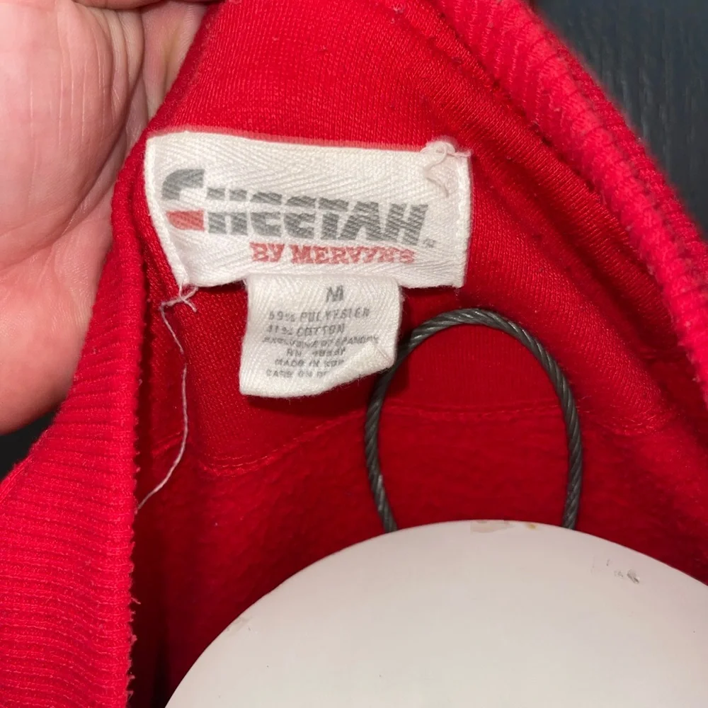 Vintage 80’s Red Cardigan : Cheetah by Mervyn’s : Men’s Medium